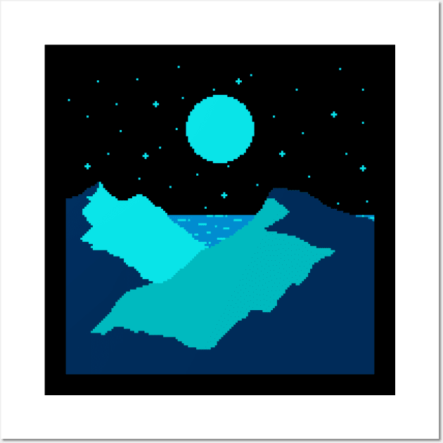 Blue Moon Over Mountains Wall Art by Zeatt_